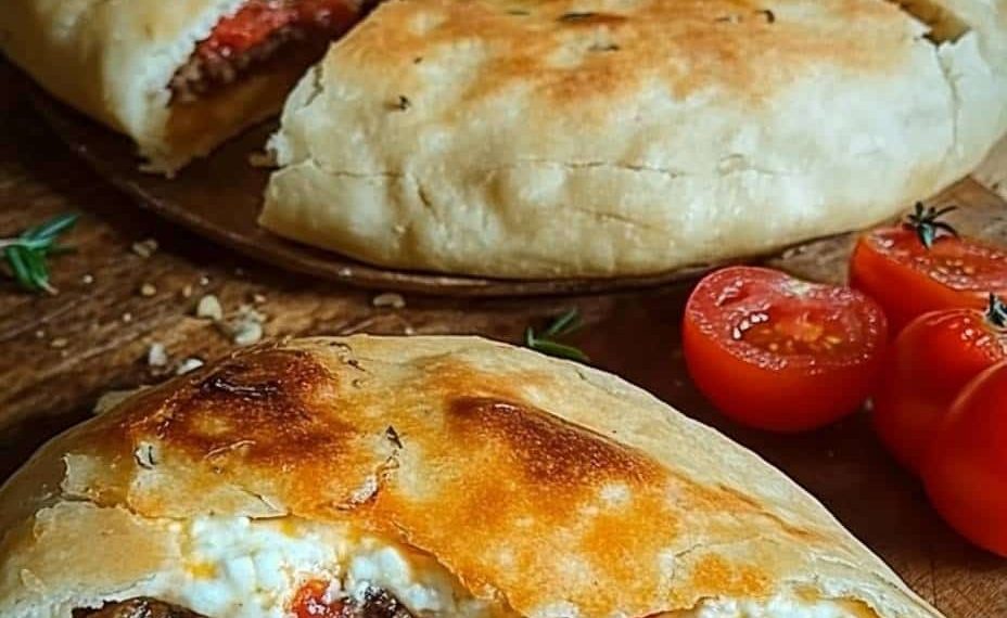 Fladenbrot mit Hackfleisch aus dem Backofen, mit Suchtfaktor 100