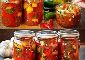 Paprika eingelegt mit Knoblauch