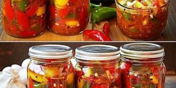 Paprika eingelegt mit Knoblauch