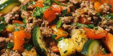 Buntes Sommergemüse mit würzigem Hackfleisch 