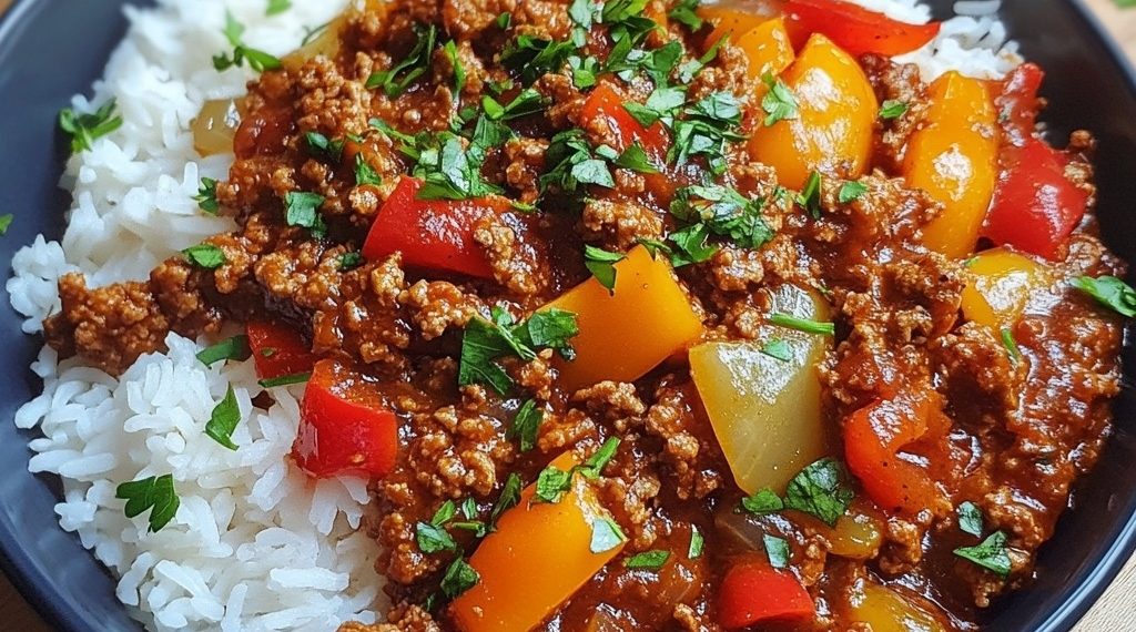  Paprika-Hack-Pfanne mit Reis
