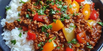  Paprika-Hack-Pfanne mit Reis