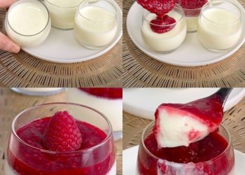Vanillepudding mit Himbeercoulis: das Rezept für ein köstliches Löffeldessert