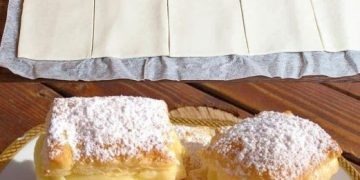 Vanillecremepudding im Blätterteig