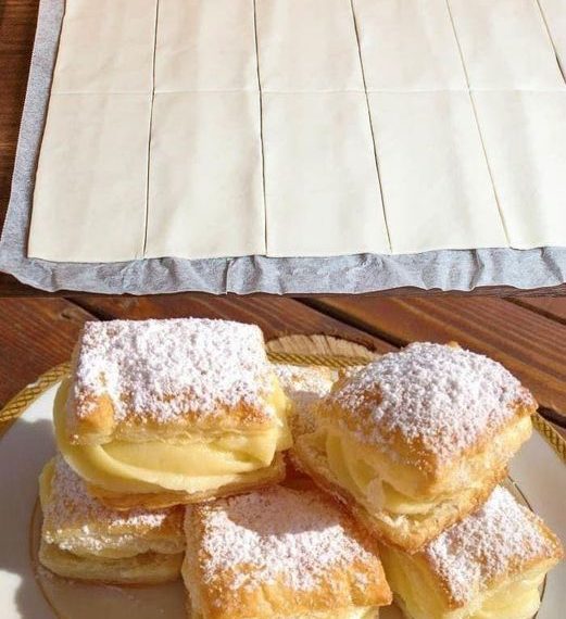 Vanillecremepudding im Blätterteig