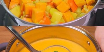 Diese Kürbissuppe ist so lecker, dass ich sie jeden Tag mache!800 g Hokkaidokürbis(se), geputzt gewogen