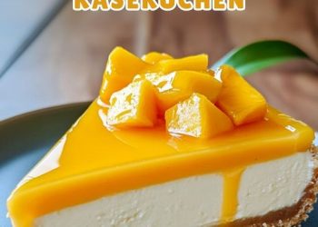 Mango-Kokos-Käsekuchen mit Passionsfruchtglasur