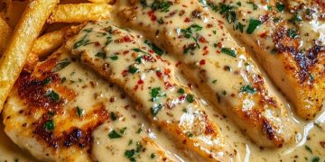 Hausgemacht und unwiderstehlich: So zauberst du Hähnchenfilet in einer cremigen Knoblauch-Parmesan-Soße, die deine Gäste begeistern wird.