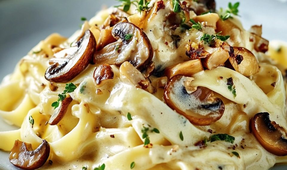  Pasta mit Maronensoße und Pilzen 