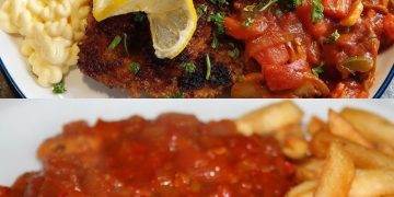  Herzhaftes Paprika-Schnitzel-Auflauf mit Käse 
