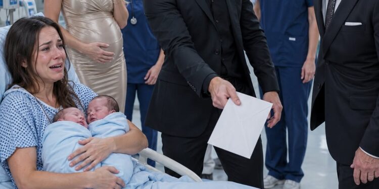 Sitting by my premature twins’ incubators, my husband dropped a folder of divorce papers onto my lap. His pregnant mistress stood behind him, smirking while wearing my custom maternity coat.